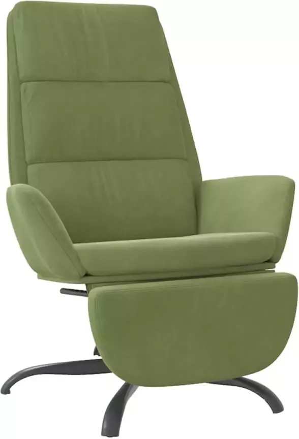 VIDAXL Relaxstoel met voetensteun fluweel lichtgroen