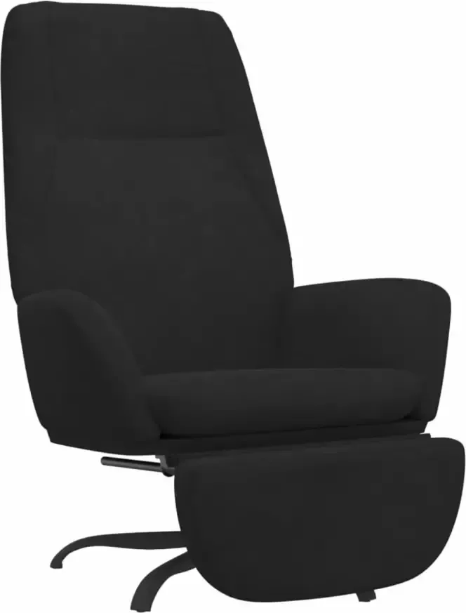 VIDAXL Relaxstoel met voetensteun fluweel zwart