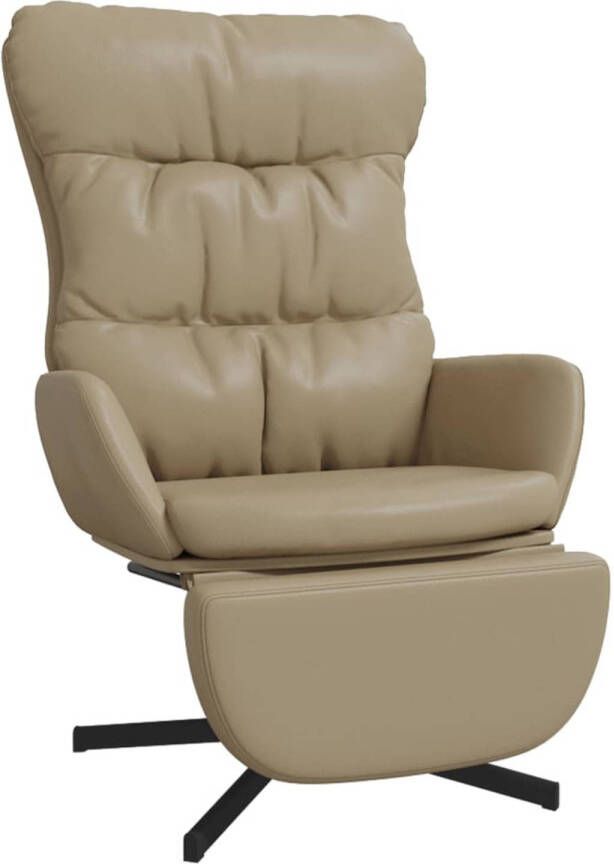 VidaXL Relaxstoel met voetensteun kunstleer cappuccinokleurig