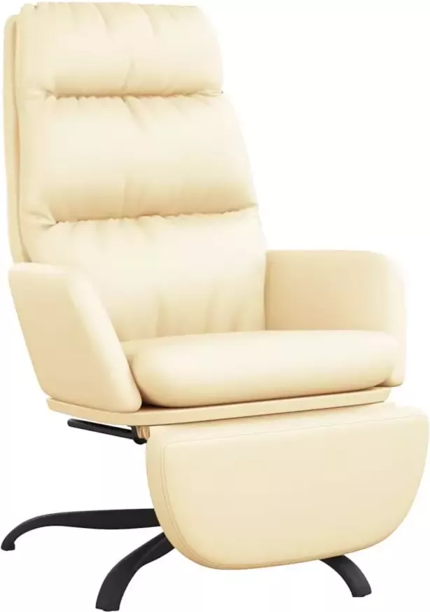VIDAXL Relaxstoel met voetensteun kunstleer crèmekleurig