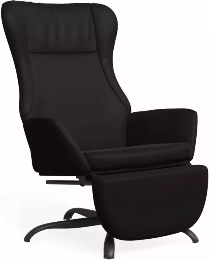 VidaXL Relaxstoel met voetensteun kunstleer glanzend zwart