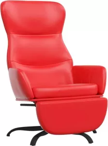 VidaXL Relaxstoel met voetensteun kunstleer rood
