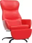 VIDAXL Relaxstoel met voetensteun kunstleer rood - Thumbnail 1