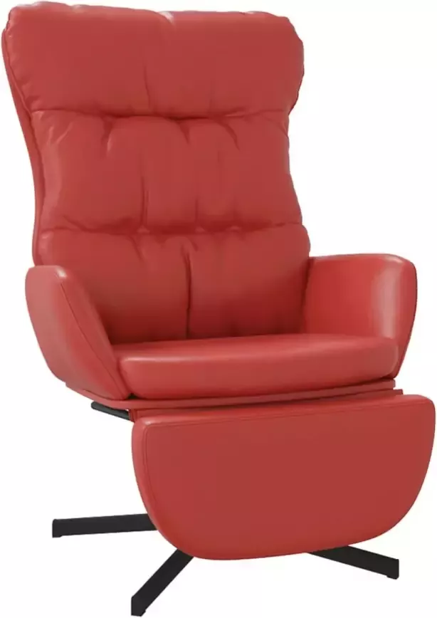 VIDAXL Relaxstoel met voetensteun kunstleer wijnrood