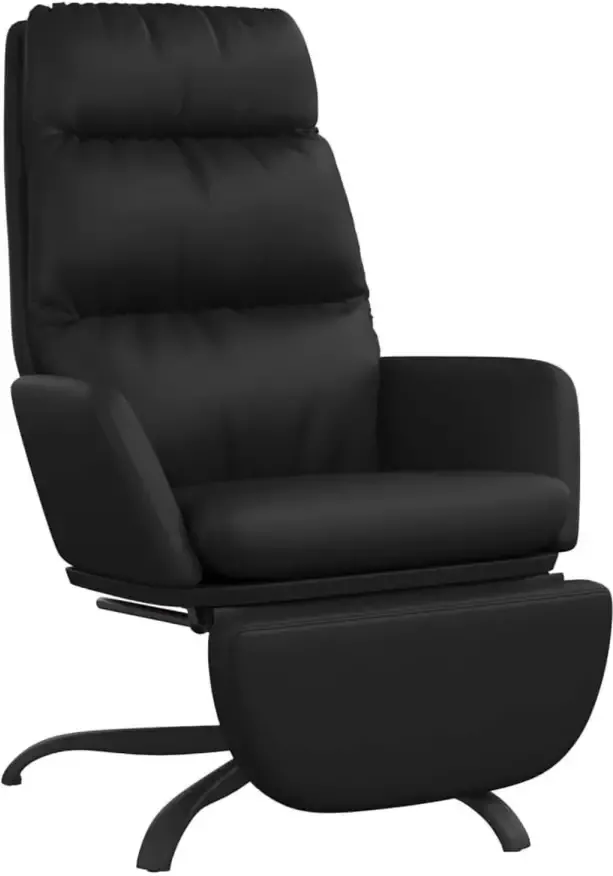 VidaXL Relaxstoel met voetensteun kunstleer zwart