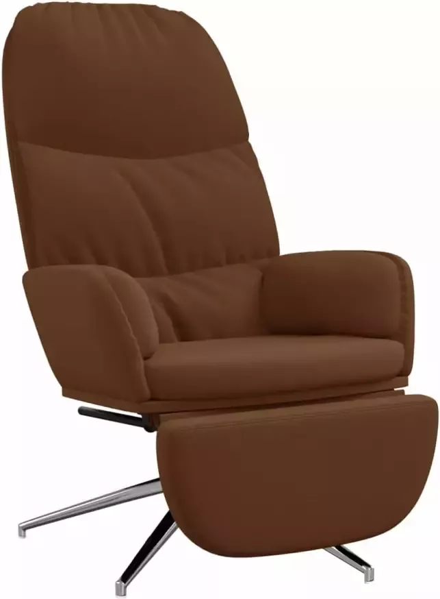 VidaXL Relaxstoel met voetensteun kunstsuède bruin