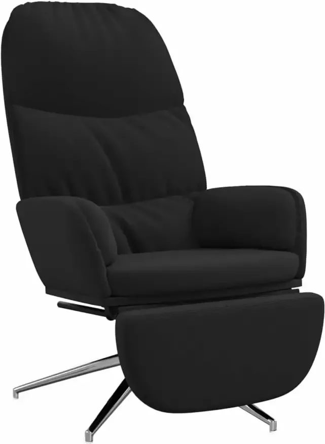 VIDAXL Relaxstoel met voetensteun kunstsuède zwart