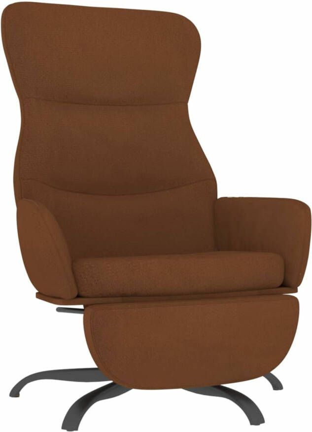 VidaXL Relaxstoel met voetensteun microvezelstof bruin