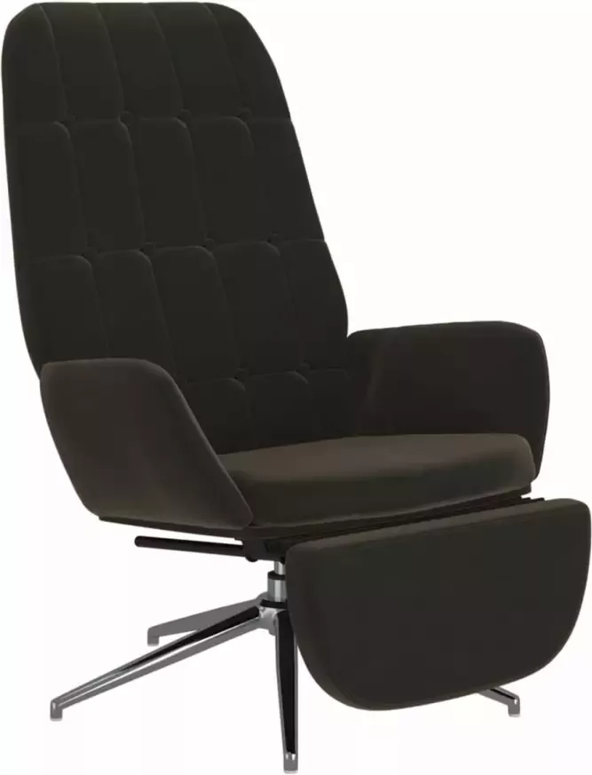 VidaXL Relaxstoel met voetensteun microvezelstof zwart