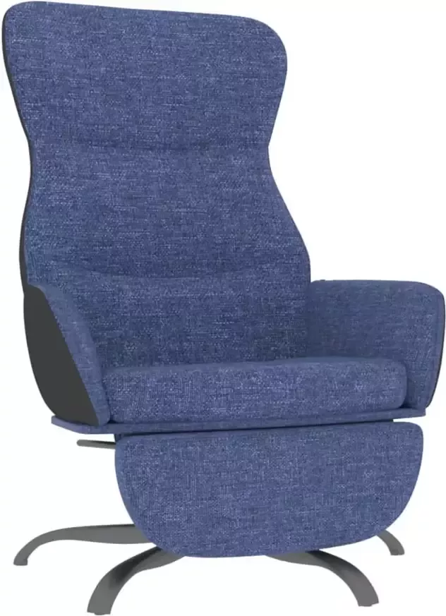 VidaXL Relaxstoel met voetensteun stof blauw