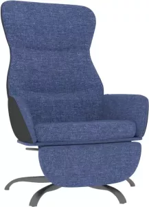 VidaXL Relaxstoel Met Voetensteun Stof Blauw