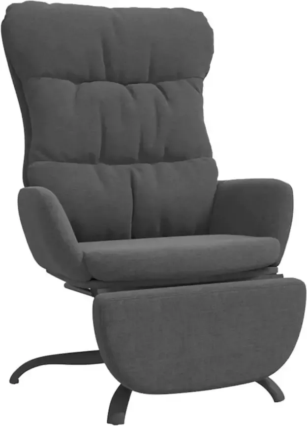 VIDAXL Relaxstoel met voetensteun stof donkergrijs