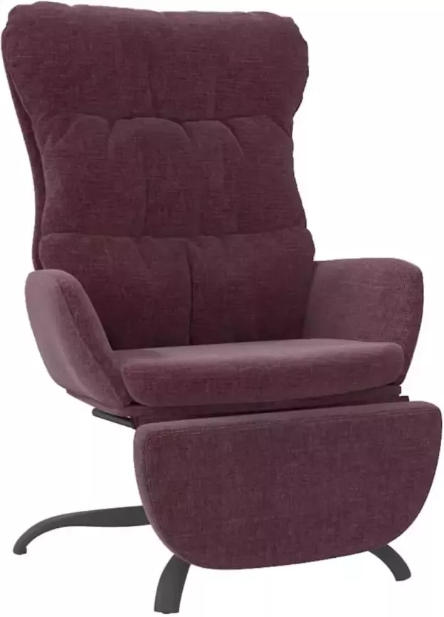 VidaXL Relaxstoel met voetensteun stof paars