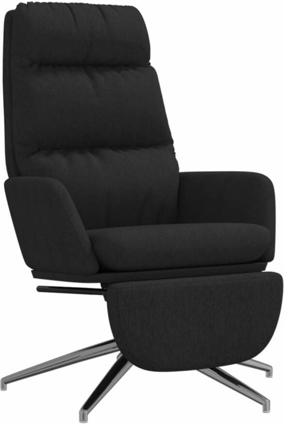 VidaXL Relaxstoel met voetensteun stof zwart