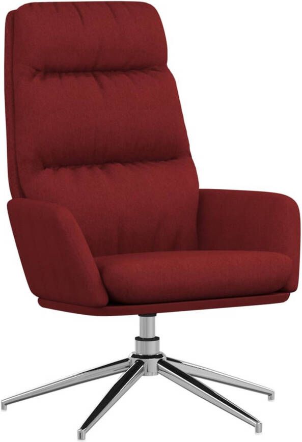 VIDAXL Relaxstoel stof wijnrood
