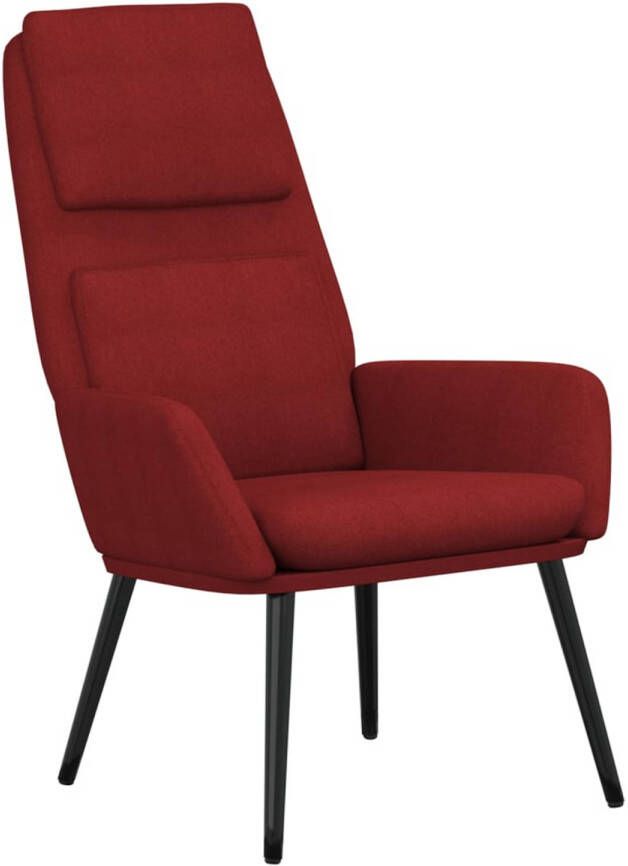 VIDAXL Relaxstoel stof wijnrood