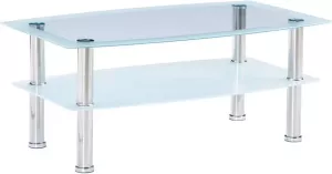 VidaXL Salontafel 100x60x42 cm gehard glas wit