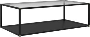 VidaXL -Salontafel-120x60x35-cm-gehard-glas-transparant-en-zwart