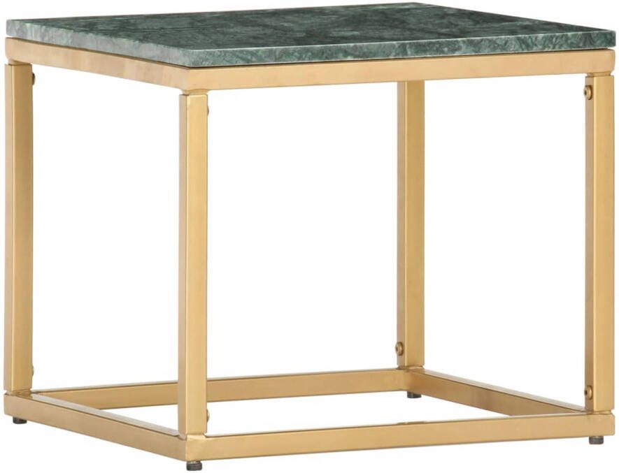 VIDAXL Salontafel 40x40x35 cm echt steen met marmeren textuur groen