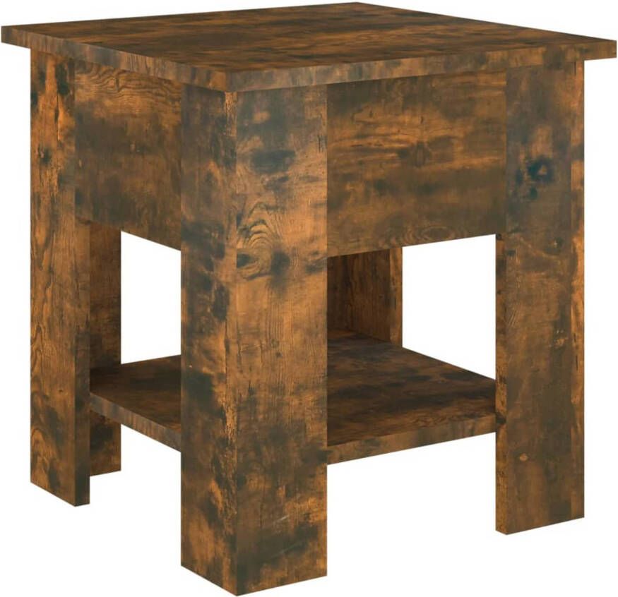 VidaXL -Salontafel-40x40x42-cm-bewerkt-hout-gerookt-eikenkleurig - Foto 1