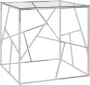 VIDAXL Salontafel 55x55x55 cm roestvrij staal en glas zilverkleurig - Thumbnail 1