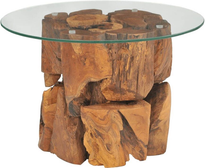 VidaXL -Salontafel-60-cm-massief-teak-drijfhout - Foto 1