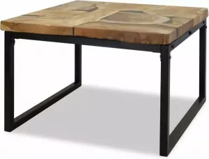 VidaXL Salontafel 60x60x40 Cm Teakhout En Hars