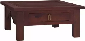 VidaXL Salontafel 68x68x30 Cm Massief Mahoniehout Klassiek Bruin
