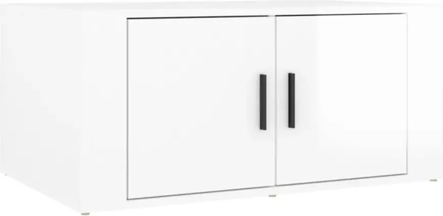 VidaXL Salontafel 80x50x36 Cm Bewerkt Hout Hoogglans Wit