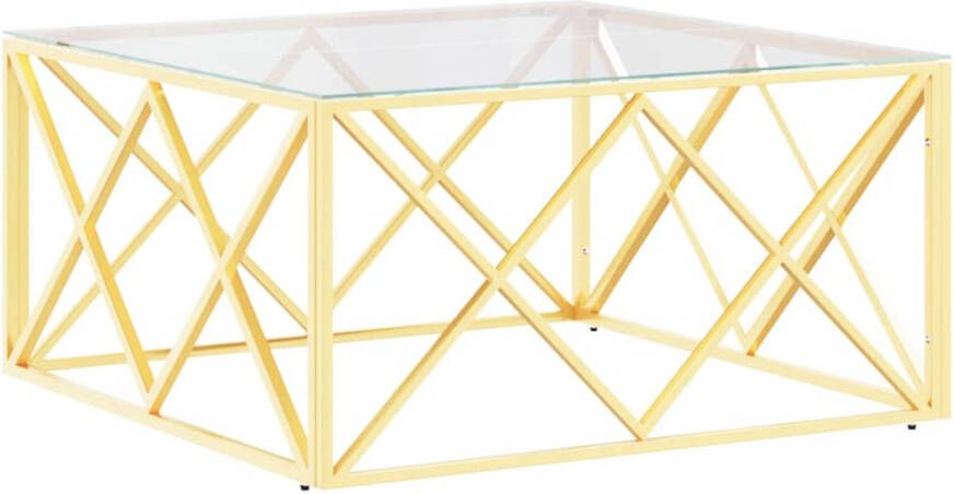VIDAXL Salontafel 80x80x40 cm roestvrij staal en glas
