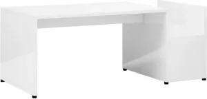 VidaXL Salontafel 90x45x35 cm spaanplaat hoogglans wit