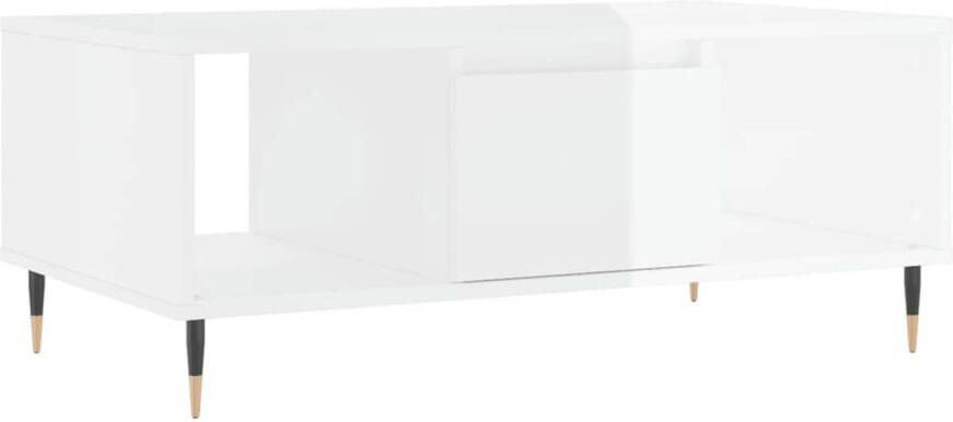 VidaXL -Salontafel-90x50x36 5-cm-bewerkt-hout-hoogglans-wit