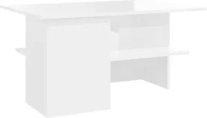 VidaXL Salontafel 90x60x46 5 cm spaanplaat hoogglans wit