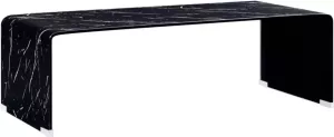 VidaXL Salontafel 98x45x31 cm gehard glas marmer zwart