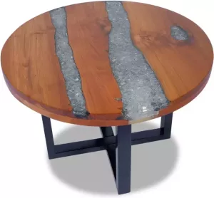 VidaXL -Salontafel-massief-teakhout-hars-60-cm
