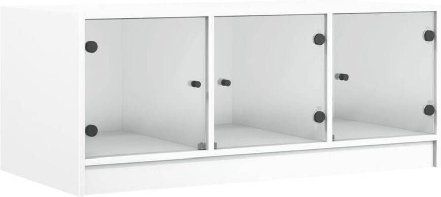 VidaXL -Salontafel-met-glazen-deuren-102x50x42-cm-wit
