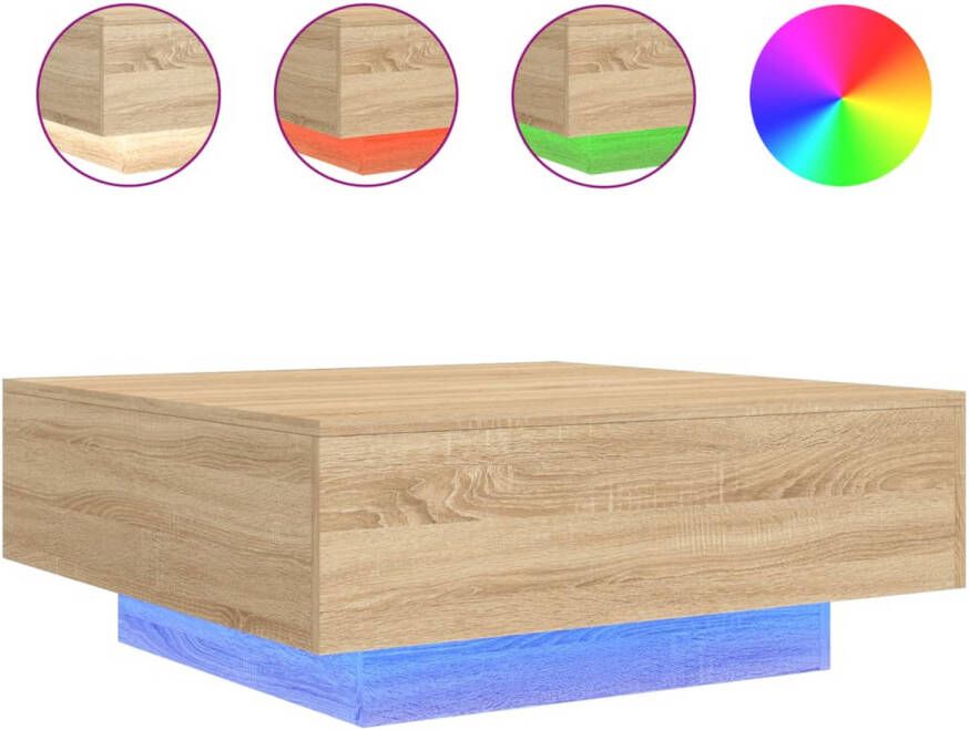 VidaXL -Salontafel-met-LED-verlichting-80x80x31-cm-sonoma-eikenkleurig