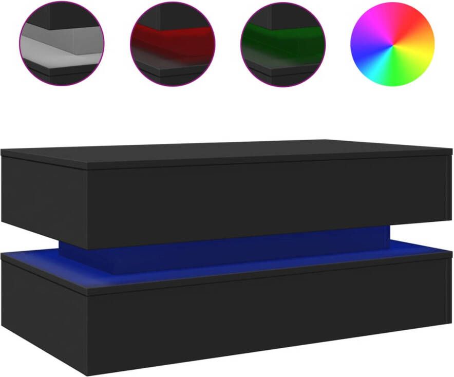 VidaXL -Salontafel-met-LED-verlichting-90x50x40-cm-zwart