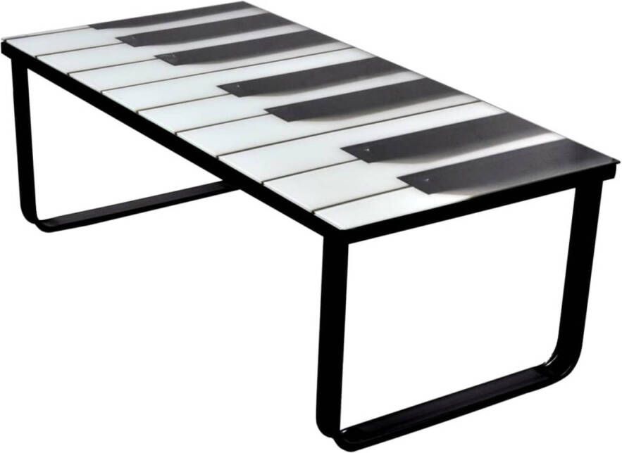 VidaXL -Salontafel-met-piano-print-glazen-tafelblad