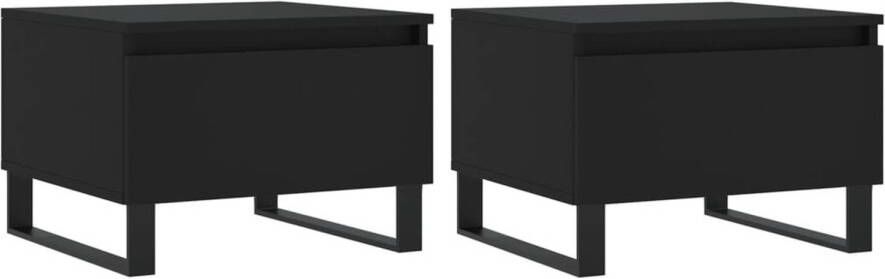 VIDAXL Salontafels 2 st 50x46x35 cm bewerkt hout zwart