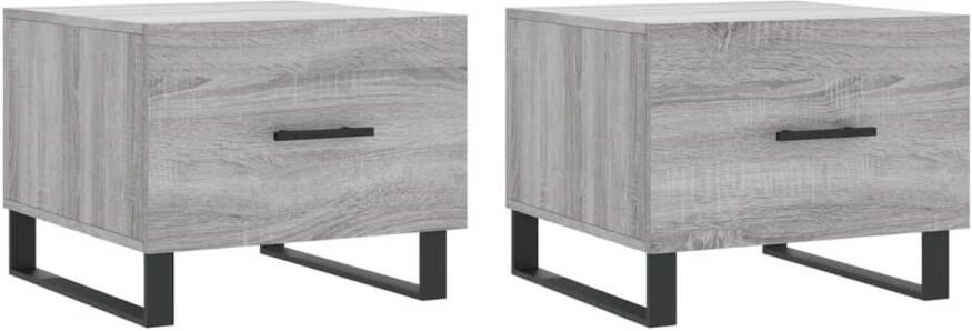 VidaXL -Salontafels-2-st-50x50x40-cm-bewerkt-hout-grijs-sonoma-eiken - Foto 3