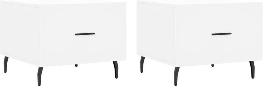 VidaXL -Salontafels-2-st-50x50x40-cm-bewerkt-hout-wit