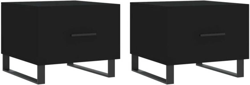 VidaXL -Salontafels-2-st-50x50x40-cm-bewerkt-hout-zwart