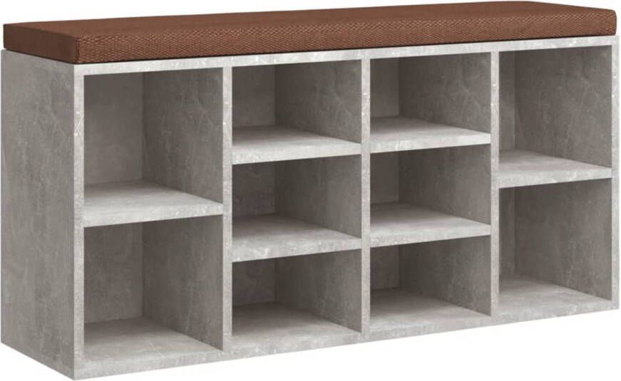 VidaXL -Schoenenbank-103x30x48-cm-bewerkt-hout-betongrijs