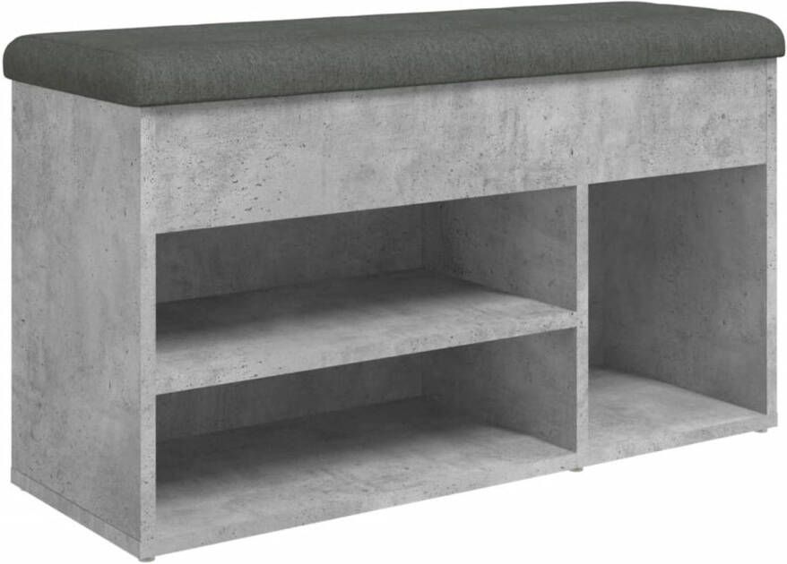 VidaXL -Schoenenbank-82x32x45 5-cm-bewerkt-hout-betongrijs