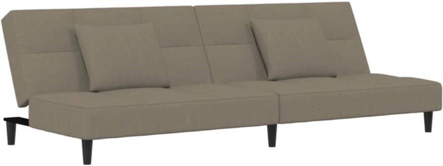 VidaXL -Slaapbank-2-zits-met-2-kussens-fluweel-lichtgrijs