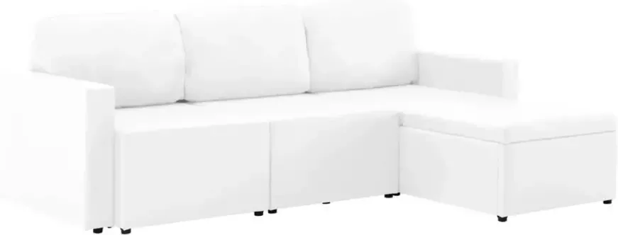 VIDAXL Slaapbank driezits modulair kunstleer wit
