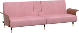 VidaXL -Slaapbank-met-bekerhouders-fluweel-roze
