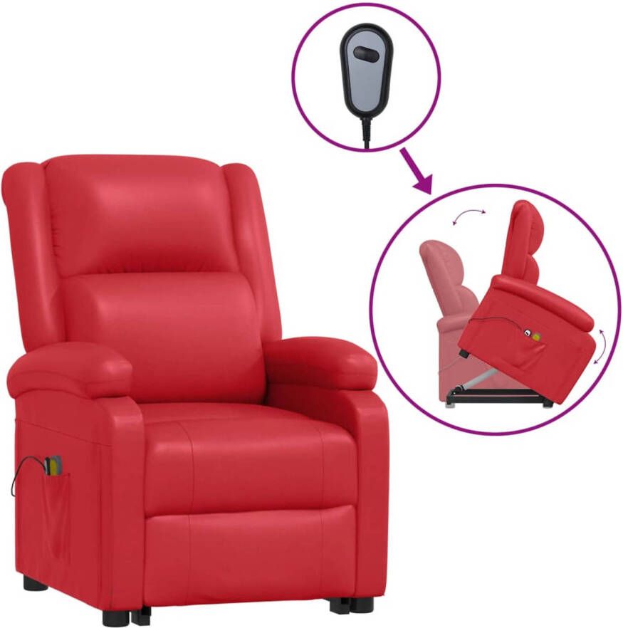VidaXL -Sta-op-massagestoel-kunstleer-rood