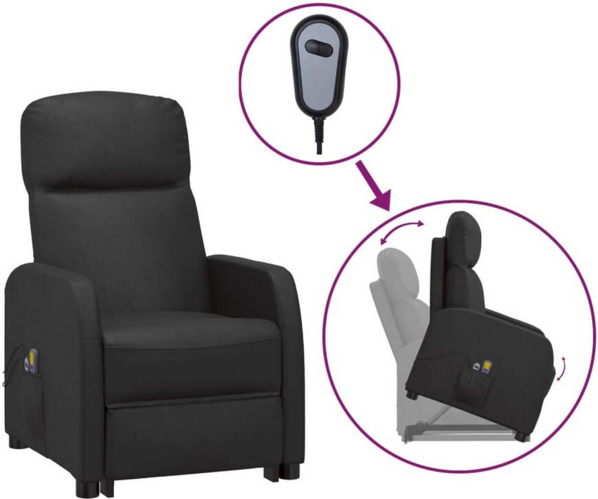 VidaXL -Sta-op-massagestoel-kunstleer-zwart